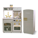 Teamson Kids - Little Chef Normandy Wooden Play Kitchen with Modular Fridge & Sink - Grey - Preschool