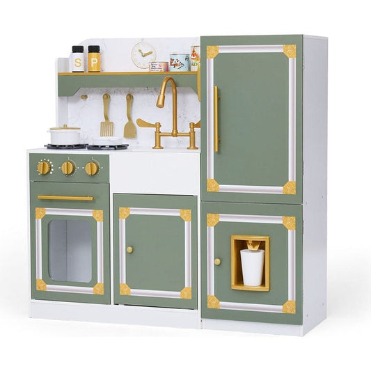 Teamson Kids - Little Chef Versailles Deluxe Play Kitchen - Olive Green - Preschool