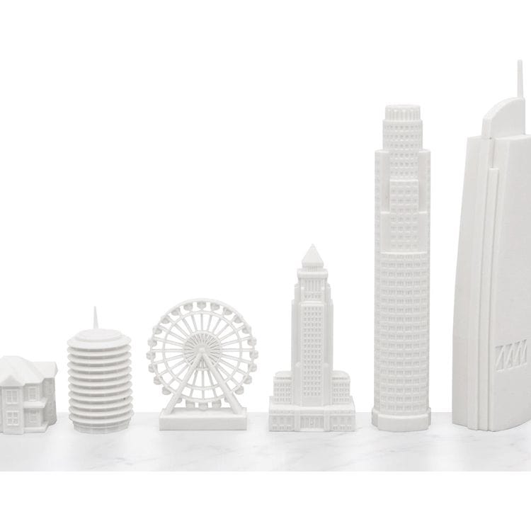 Skyline Chess - Los Angeles Edition Acrylic Chess Set with Marble Hatch Board - Games