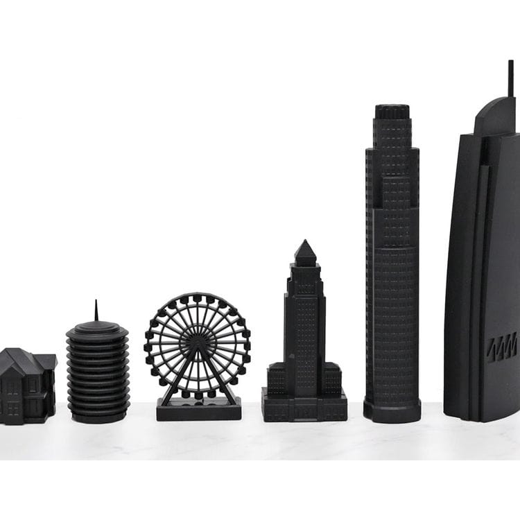 Skyline Chess - Los Angeles Edition Acrylic Chess Set with Marble Hatch Board - Games