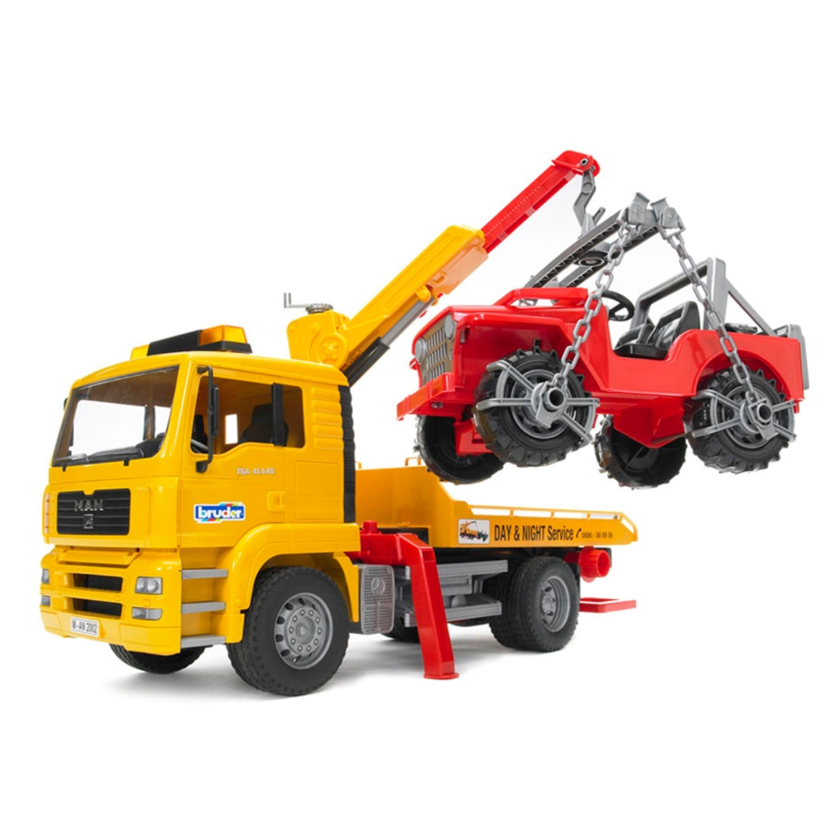 Bruder - MAN TGA Breakdown Truck with Cross Country Vehicle - Vehicles