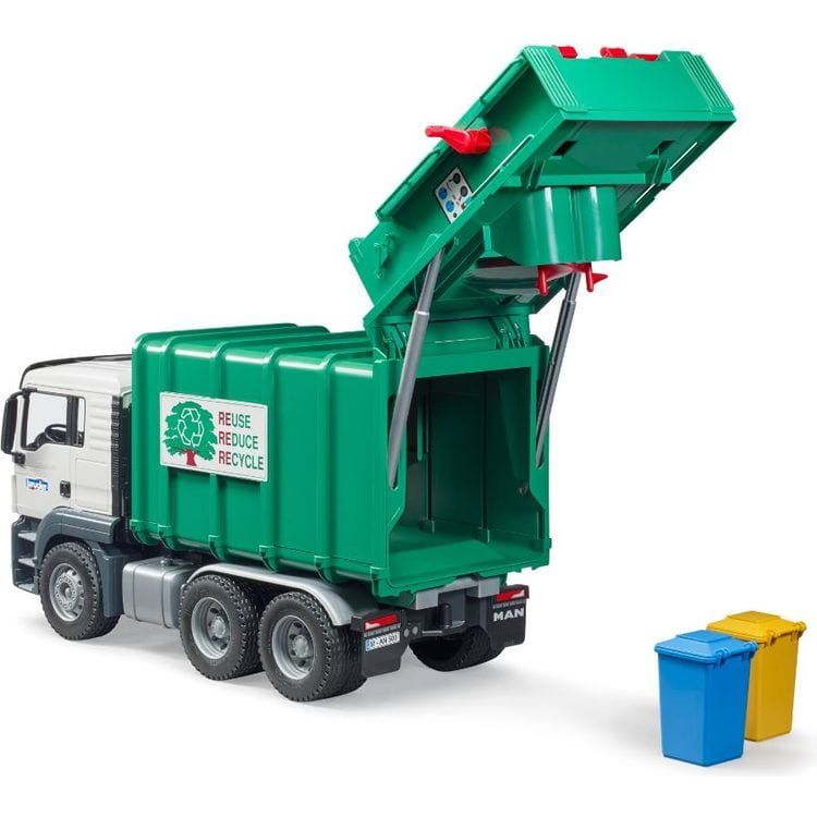 Bruder - MAN TGS Rear Loading Garbage Truck (Green) - Vehicles