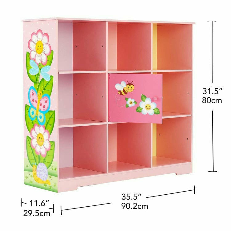 Teamson Kids - Magic Garden Adjustable Cube Bookshelf - Room Decor