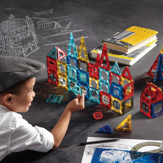 FAO Schwarz - Magnetic Tile Set Custom Creation - 40 Pieces - Creativity