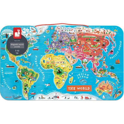 Janod - Magnetic World Map Puzzle - Puzzles