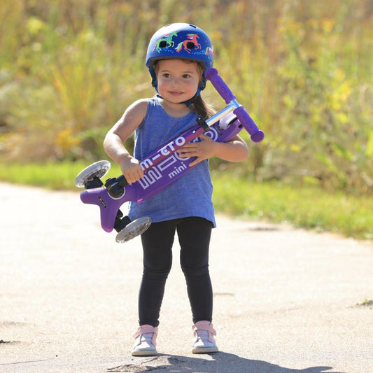 Micro Kickboard - Micro Mini Foldable LED Scooter - Purple - Outdoor