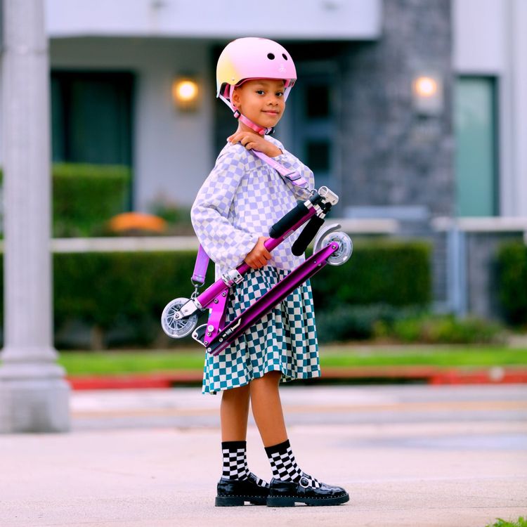 Micro Kickboard - Micro Sprite LED Scooter - Purple Stripe - Outdoor