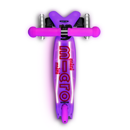 Micro Kickboard - Mini Deluxe Glow LED Plus Scooter - Frosty Pink - Outdoor