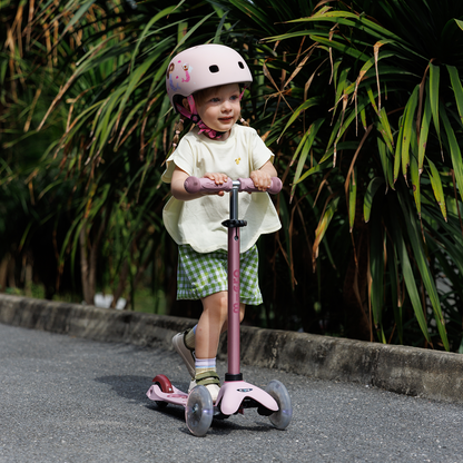 Micro Kickboard - Mini Deluxe Rock & Go LED Scooter - Dusty Rose - Outdoor