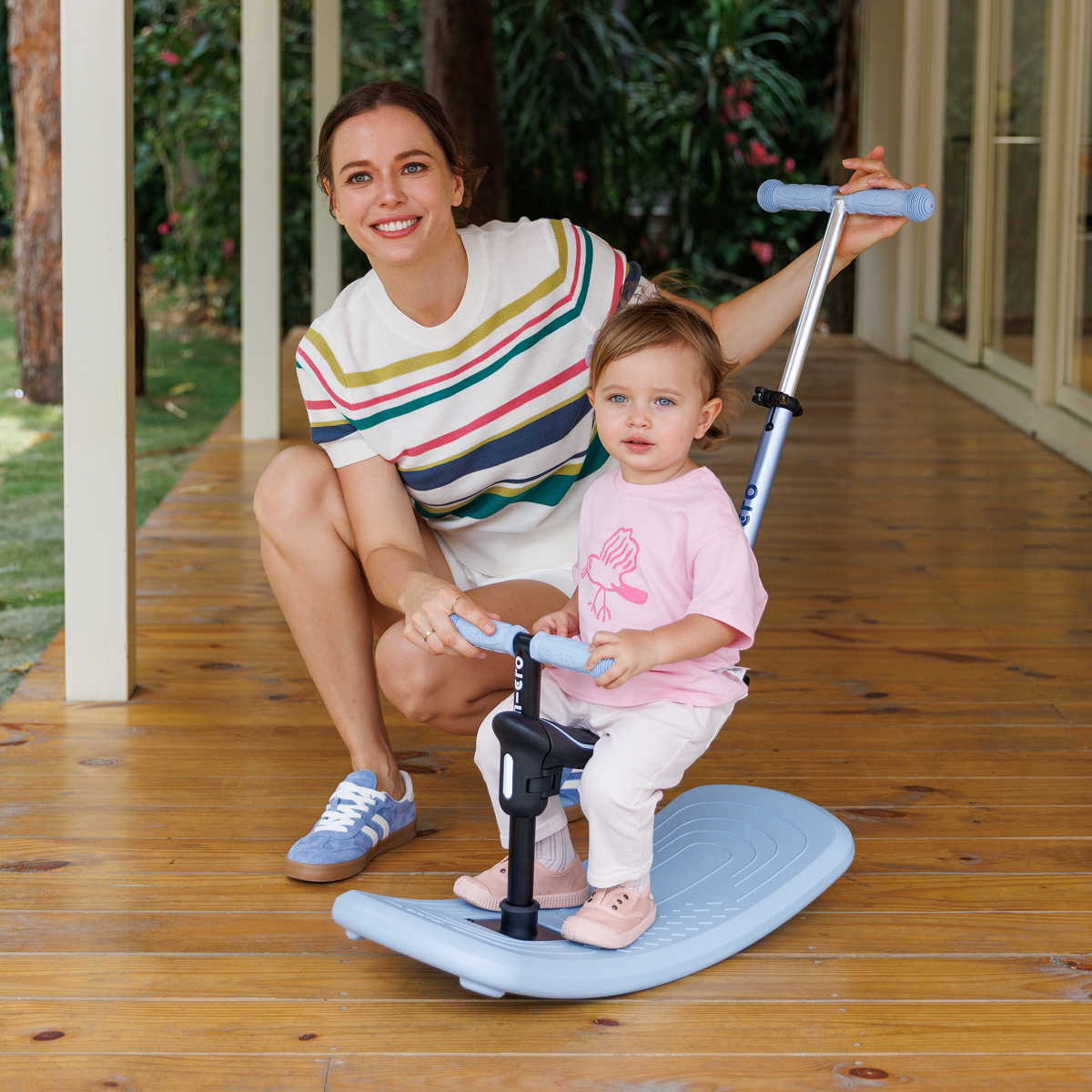 Micro Kickboard - Mini Deluxe Rock & Go LED Scooter - Ocean Slate - Outdoor