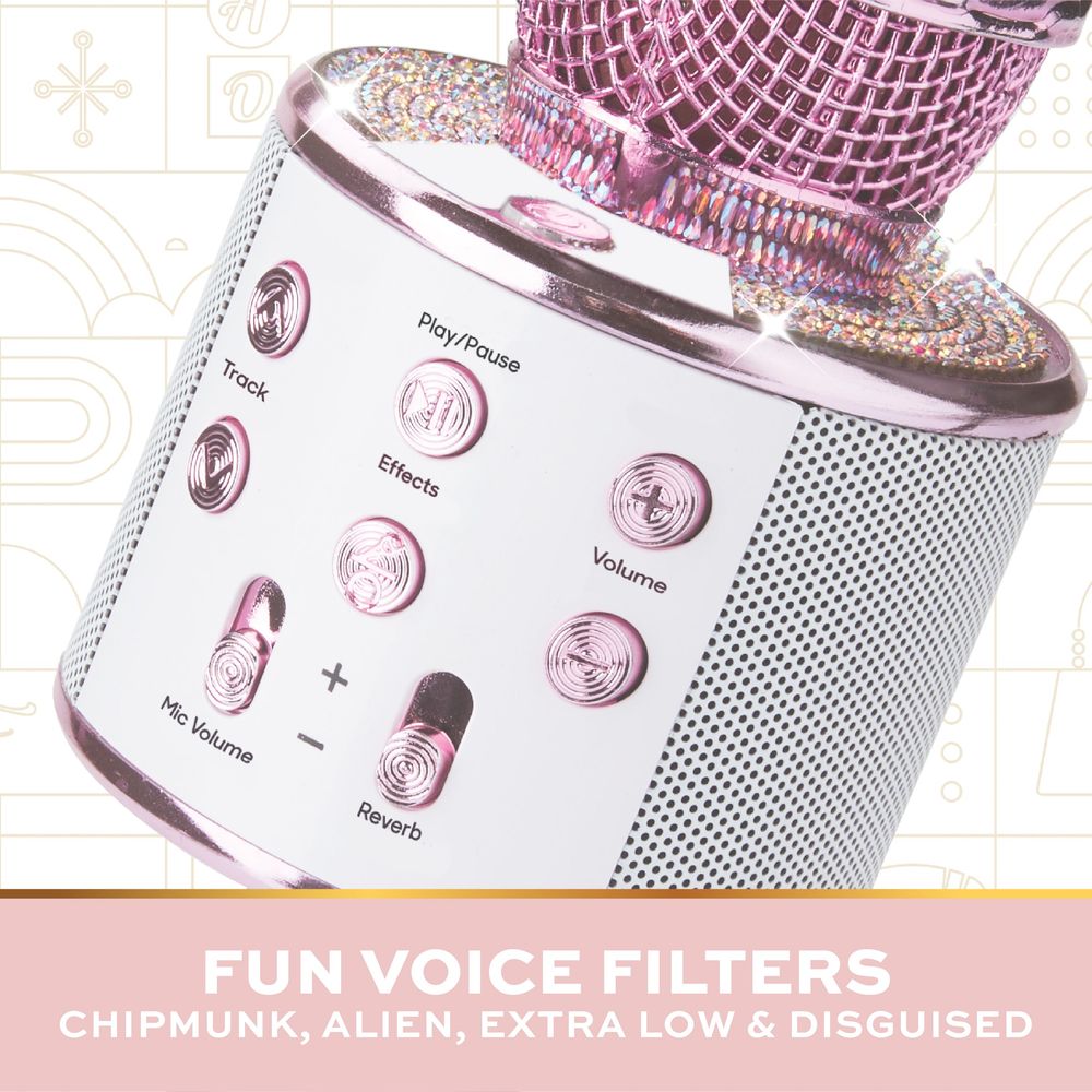 FAO Schwarz - Musical Microphone Rhinestone Bluetooth Broadcaster - Music