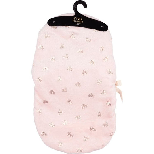 FAO Schwarz - My FAO Doll Swaddle - Pink With Gold Hearts - My FAO Doll