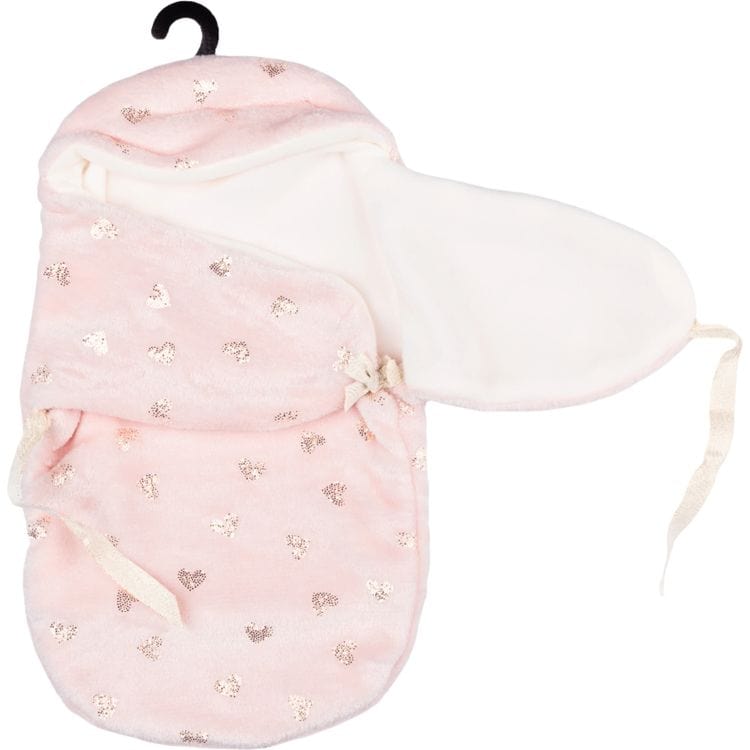 FAO Schwarz - My FAO Doll Swaddle - Pink With Gold Hearts - My FAO Doll