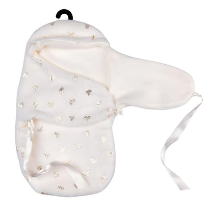 FAO Schwarz - My FAO Doll Swaddle - White With Gold Hearts - My FAO Doll