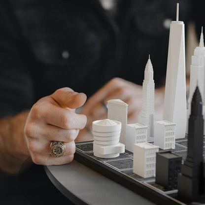Skyline Chess - New York City Edition Acrylic Chess Set with Wood Map Board - Games