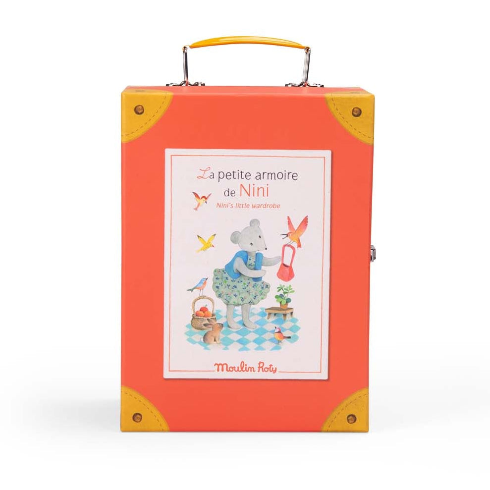 Moulin Roty - Nini Doll with Little Wardrobe Suitcase - The Big Family - Dolls