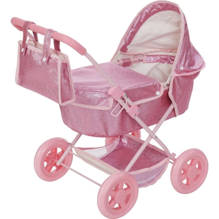 Teamson Kids - Olivia's Little World Baby Doll Bassinet Pram with Cover - Dolls