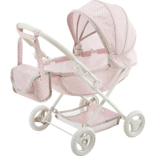 Teamson Kids - Olivia's Little World Polka Dot Princess Baby Doll Pram Stroller - Dolls