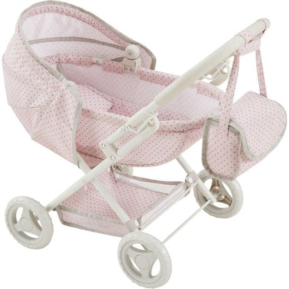 Teamson Kids - Olivia's Little World Polka Dot Princess Baby Doll Pram Stroller - Dolls