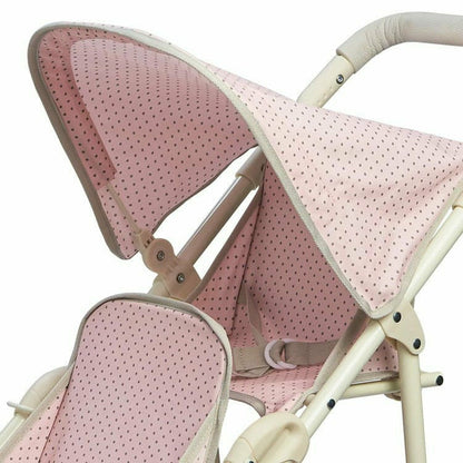 Teamson Kids - Olivia's Little World - Polka Dots Princess Baby Doll Twin Jogging Stroller - Pink & Grey - Dolls