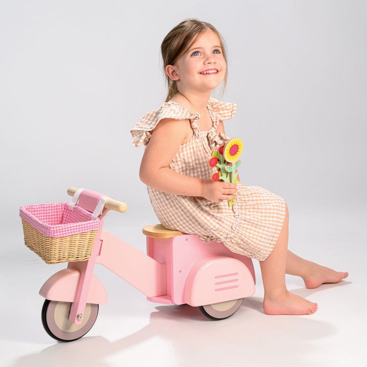 Tender Leaf Toys - Pink Scooter with Basket - Preschool