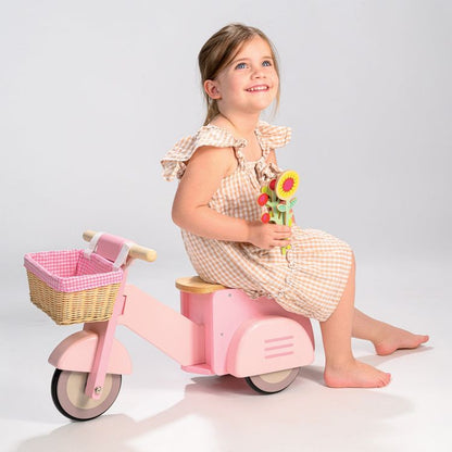 Tender Leaf Toys - Pink Scooter with Basket - Preschool