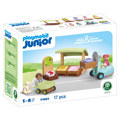Playmobil - Playmobil Junior: Organic Market Stall & Forklift - Preschool