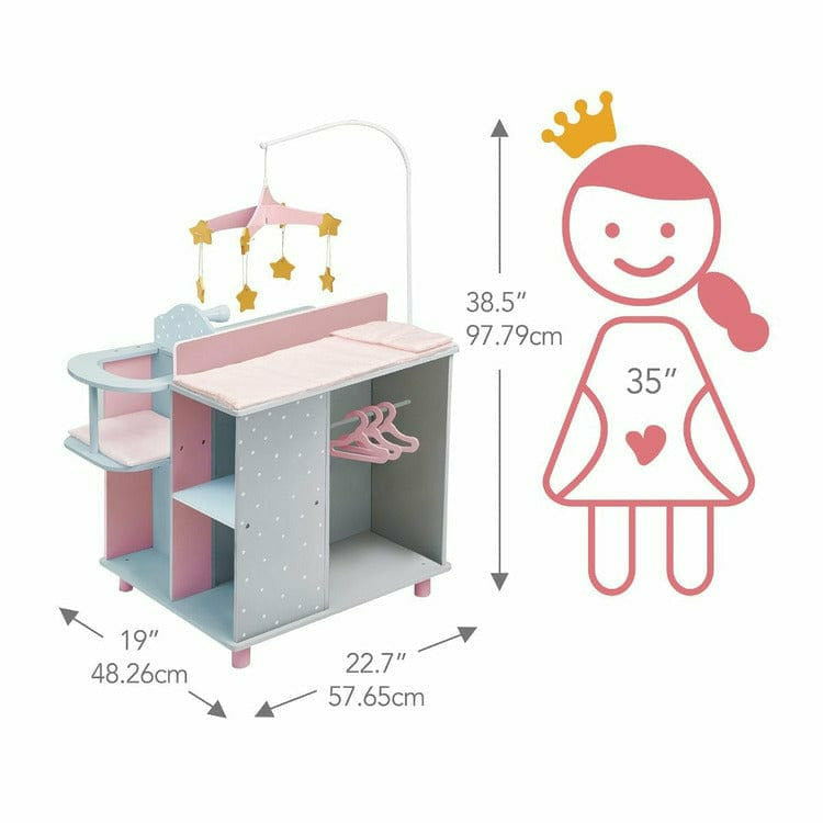 Teamson Kids - Polka Dots Princess Baby Doll Changing Station - Dolls