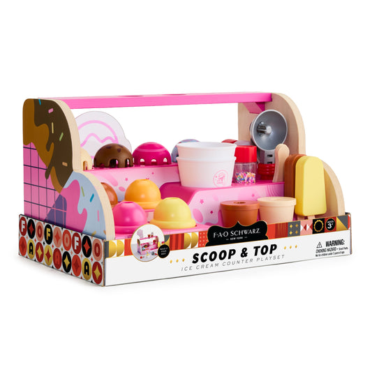 FAO Schwarz - Pretend Play Scoop & Top Ice Cream Counter Playset - Preschool