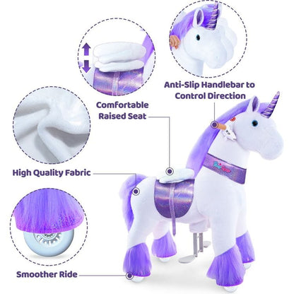 PonyCycle, Inc. - Purple Model U Ride-On Unicorn- 3-4 Years - Plush