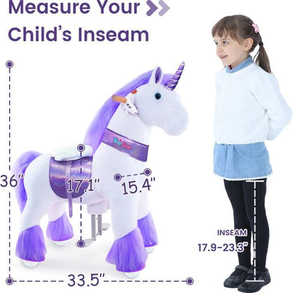 PonyCycle, Inc. - Purple Model U Ride-On Unicorn - 4-7 Years - Plush