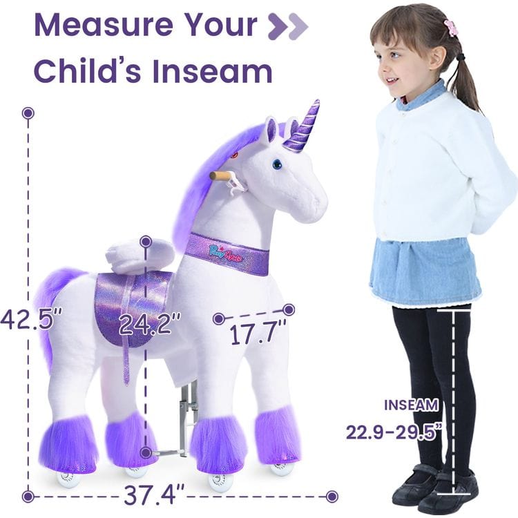 PonyCycle, Inc. - Purple Model U Ride-On Unicorn - 7+ Years - Plush
