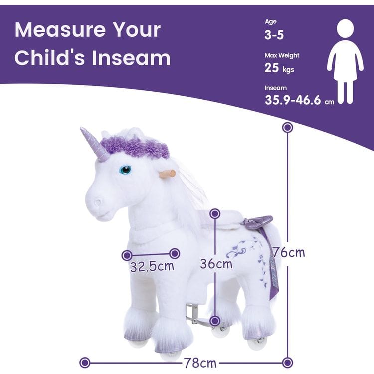 PonyCycle, Inc. - Purple Model X Ride-On Unicorn - 3-4 Years - Preschool