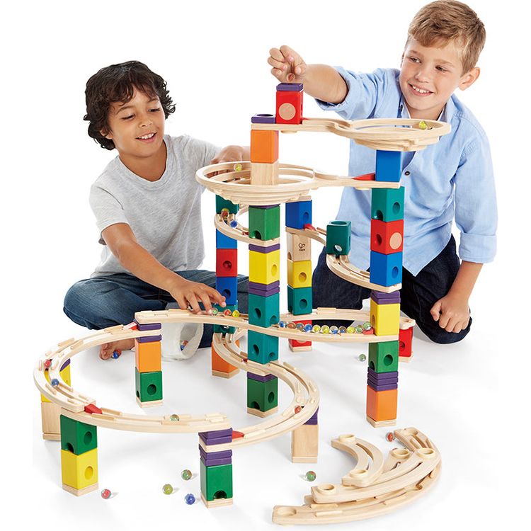 Hape - Quadrilla Cyclone Wooden Marble Run Blocks - STEM