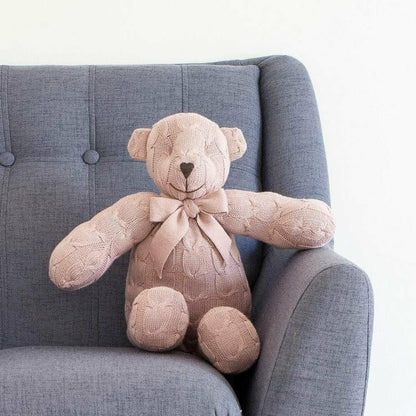 Rian Tricot - Rose Cable Knit Plush Teddy Bear - Plush