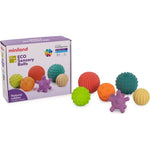 miniland - Set of 6 Natural Rubber Sensory Balls - Infants