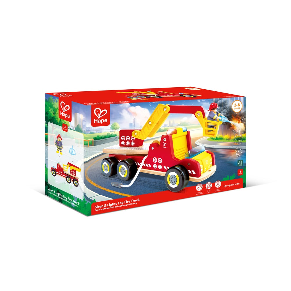 Hape - Siren & Lights Fire Truck - Preschool