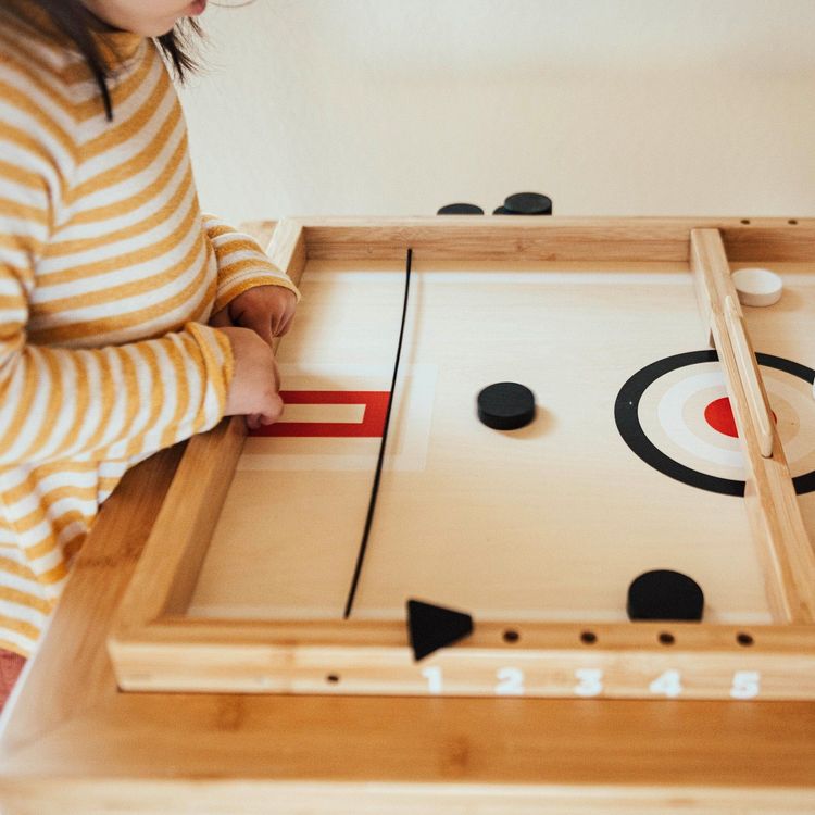 Wonder & Wise - Sling-A-Ling Wooden Table Hockey Game - Preschool