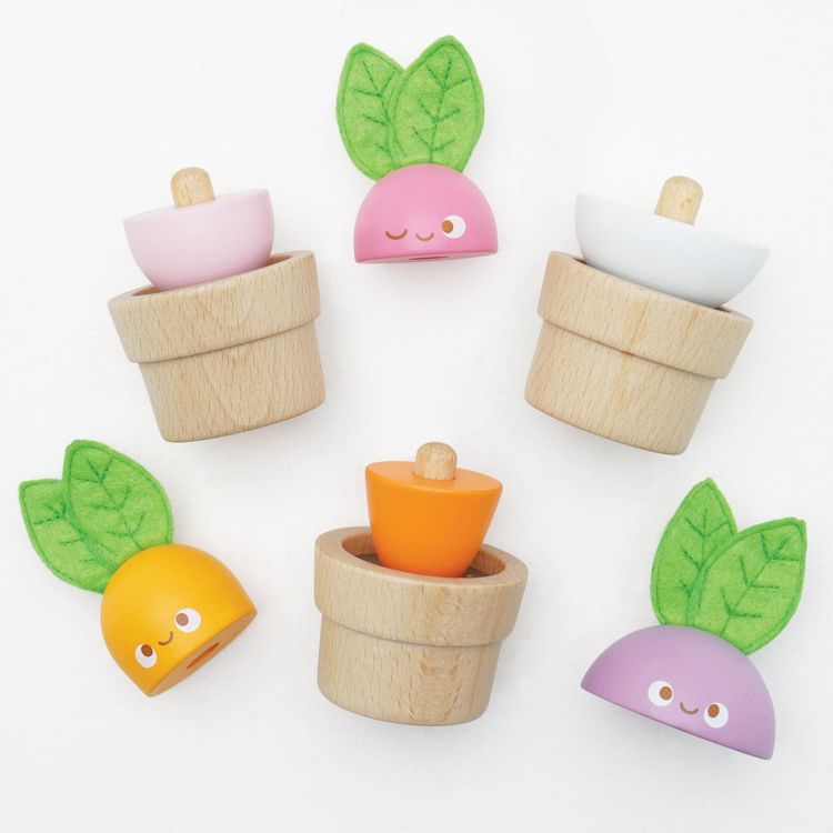 Le Toy Van - Stacking Wooden Veggies - 9 Pieces - Infants