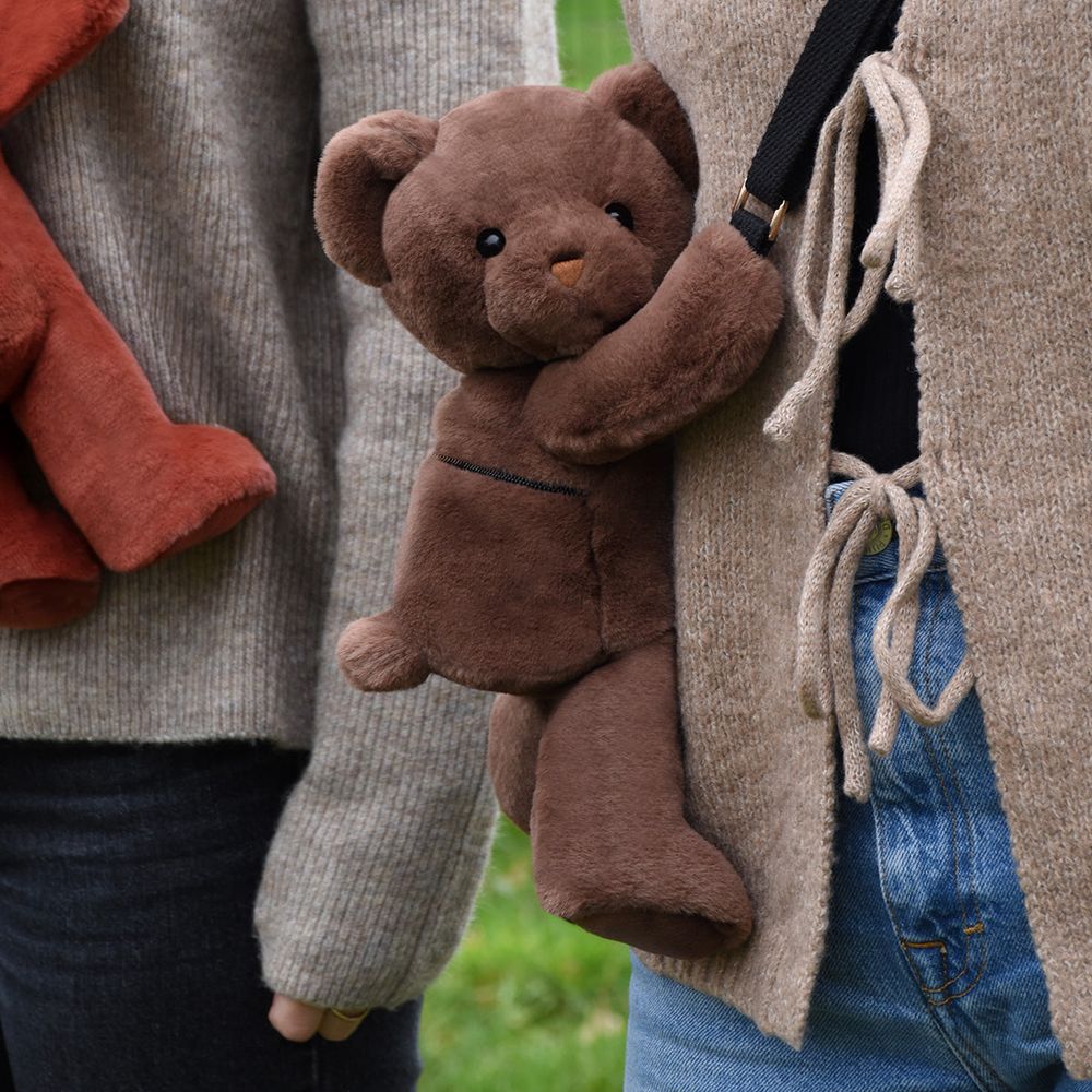 DouDou - Teddy Bear Plush Backpack - Brown - Plush