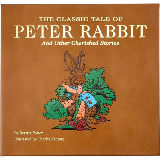 Graphic Image - "The Classic Tale of Peter Rabbit" Book in Tan Bonded Leather - Books