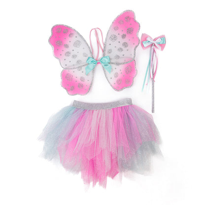 Great Pretenders - Think Mint Pink Skirt, Wings, & Wand - Size 4-6 Years - Dress up