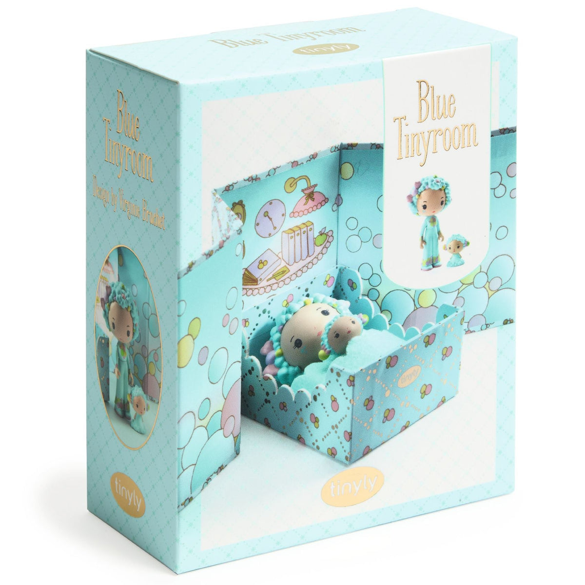 Djeco - Tinyly Blue Tinyroom with Figurines - Collectibles