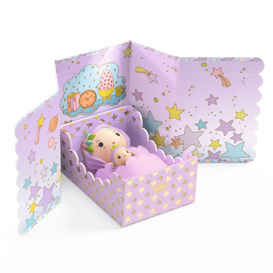 Djeco - Tinyly Violet Tinyroom with Figurines - Collectibles