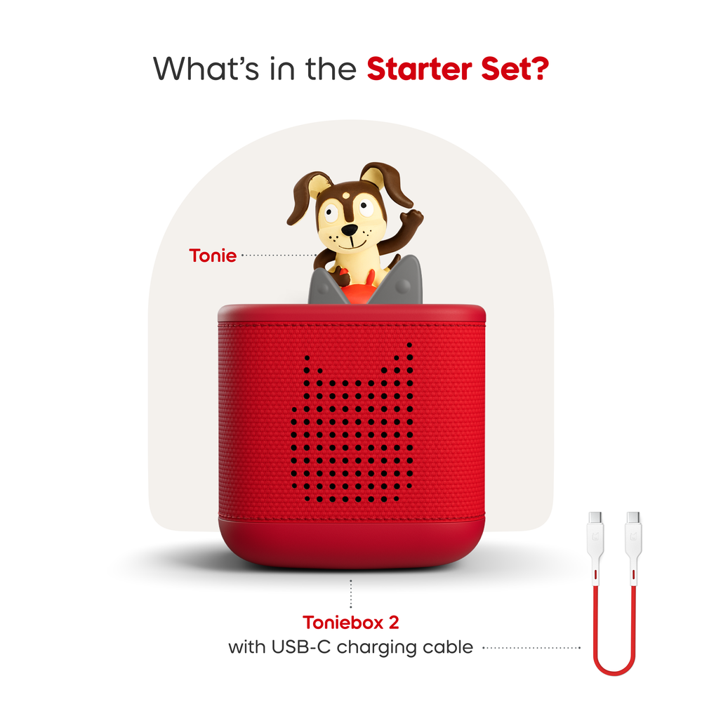 Tonies - Tonies Playtime Puppy Toniebox 2 Starter Set - Sunset Red - Electronics
