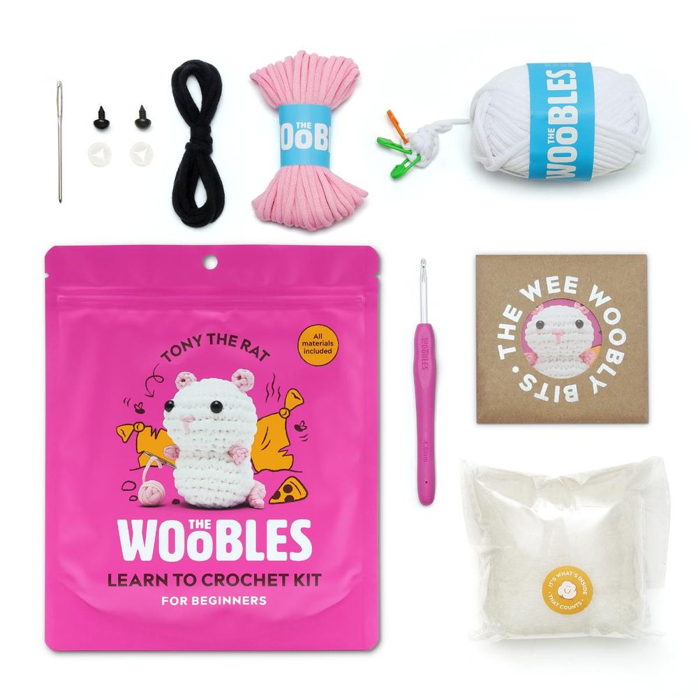 The Woobles - Tony the Rat Learn to Crochet Kit - Creativity