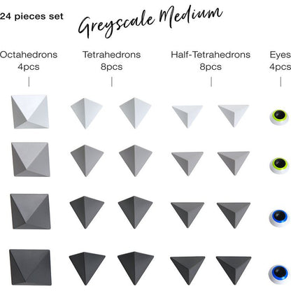 Trido - Trido Monochromatic Medium Magnet Building Set - 24 Pieces - Preschool