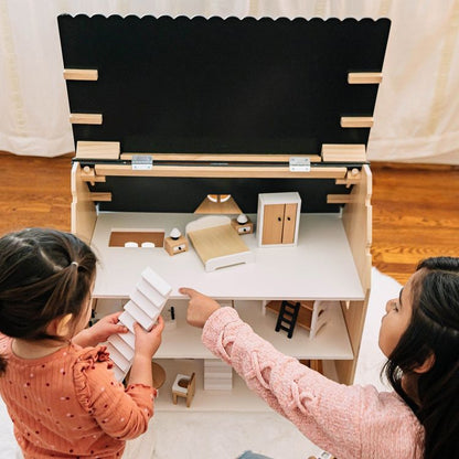 Wonder & Wise - Two-story Wooden Dollhouse - Dolls