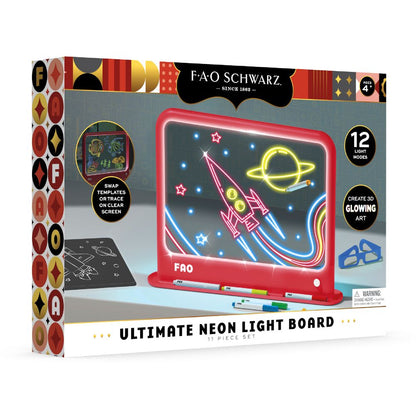FAO Schwarz - Ultimate Neon Light Board 11-Piece Set - Creativity