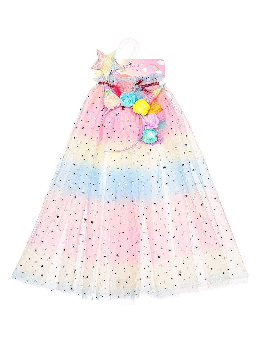 Souza - Unicorn Costume Cape Set with Headband & Wand - 3-4 Years - Dress up